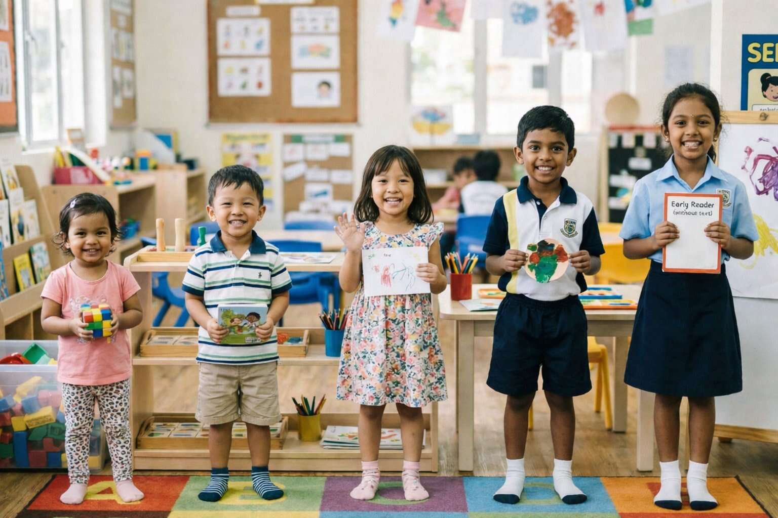 Preschool_Age_Malaysiaa Smiling children in a local classroom, a common sight for parents comparing preschool fees Malaysia.